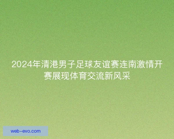2024年清港男子足球友谊赛连南激情开赛展现体育交流新风采